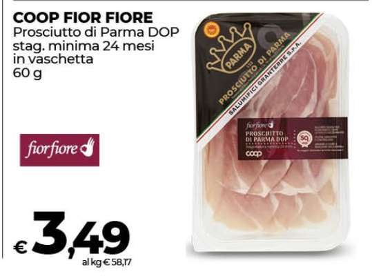 COOP FIOR FIORE Prosciutto di Parma DOP