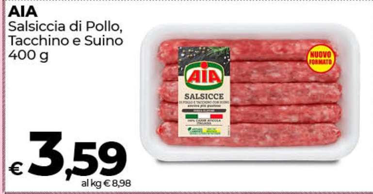 AIA Salsiccia di Pollo, Tacchino e Suino 400 g