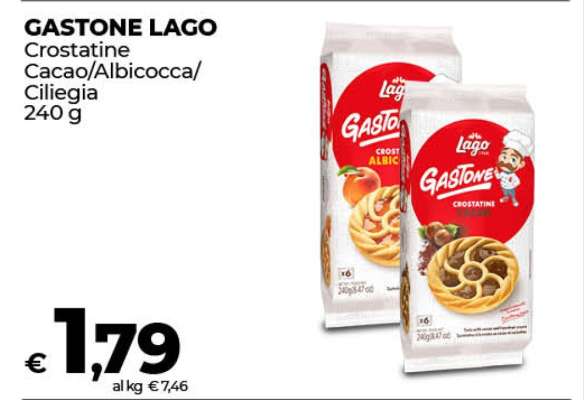 GASTONE LAGO Crostatine Cacao/Albicocca/Ciliegia