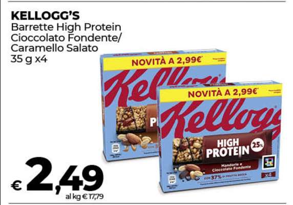 KELLOGG'S Barrette High Protein Cioccolato Fondente/Caramello Salato