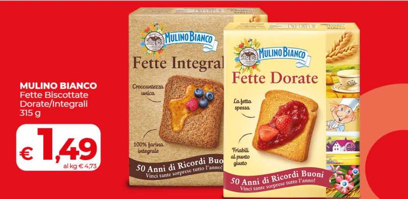 MULINO BIANCO Fette Biscottate Dorate/Integrali 315 g