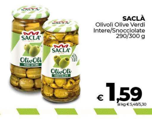 Saclà Olivoli Olive Verdi Intere/Snocciolate