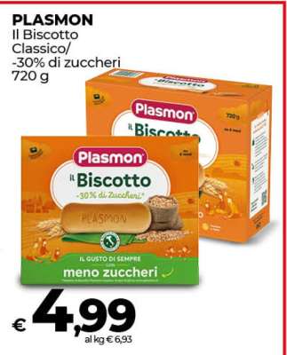 PLASMON Il Biscotto Classico/-30% di zuccheri