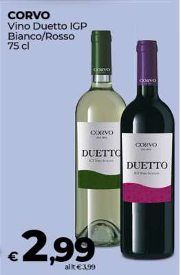 CORVO Vino Duetto IGP Bianco/Rosso 75 cl