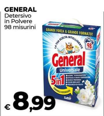 GENERAL Detersivo in Polvere 98 misurini