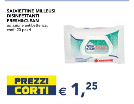 SALVIETTINE MILLEUSI DISINFETTANTI FRESH&CLEAN