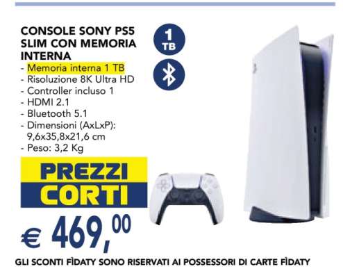 CONSOLE SONY PS5 SLIM CON MEMORIA INTERNA