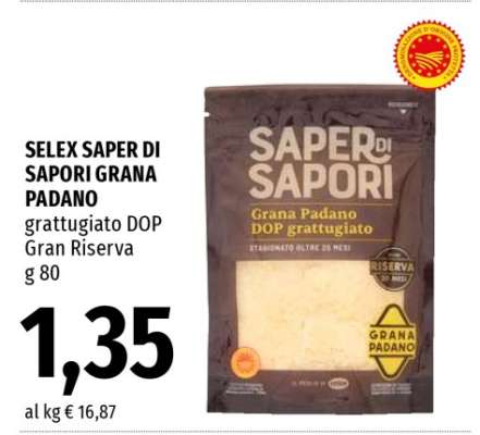 SELEX SAPER DI SAPORI GRANA PADANO
