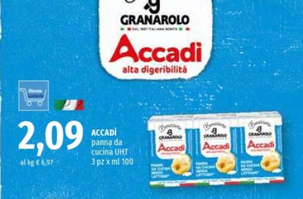 ACCADÌ panna da cucina UHT