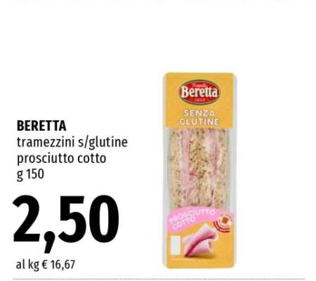 BERETTA tramezzini s/glutine prosciutto cotto