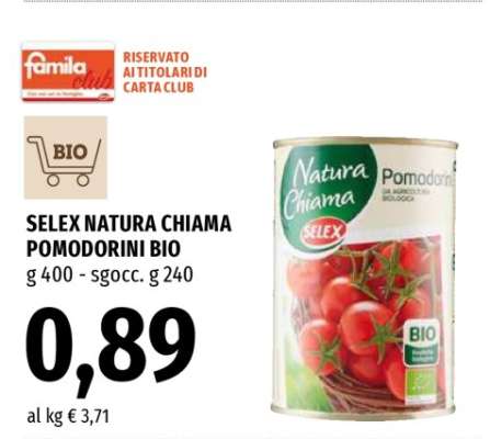SELEX NATURA CHIAMA POMODORINI BIO
