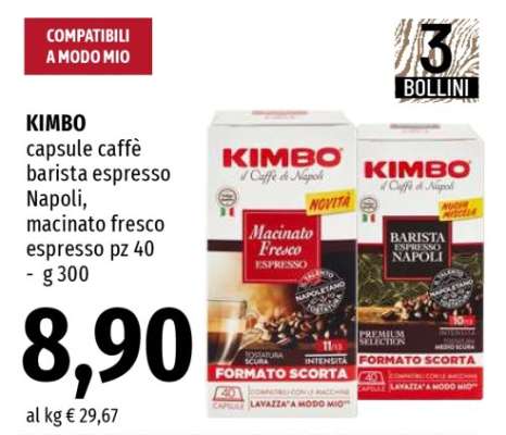 KIMBO capsule caffè barista espresso Napoli, macinato fresco espresso