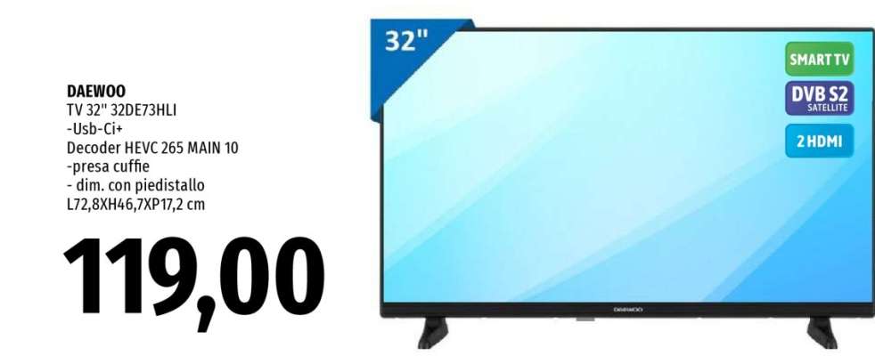 DAEWOO TV 32" 32DE73HLI