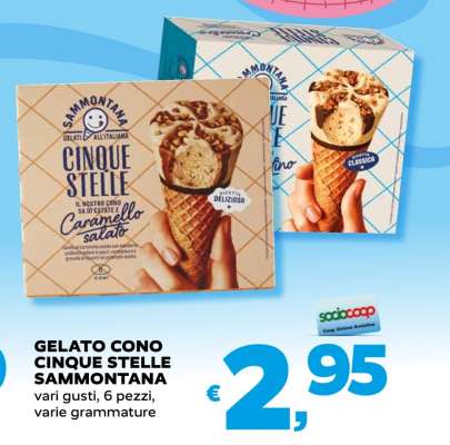 GELATO CONO CINQUE STELLE SAMMONTANA