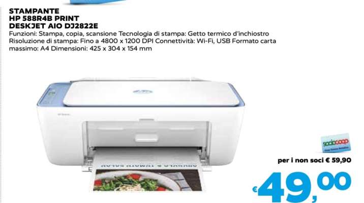 STAMPANTE HP 5B884B PRINT DESKJET AIO D2832E
