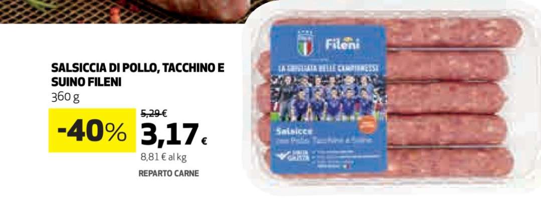 Salsiccia di pollo, tacchino e suino Fileni