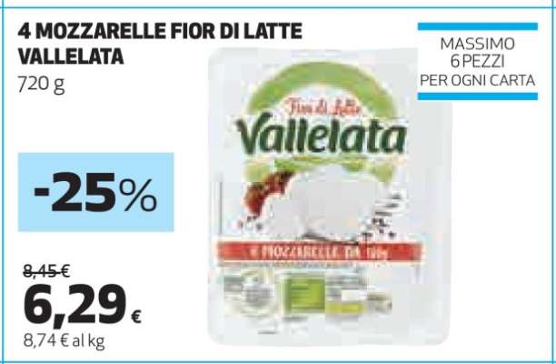 4 MOZZARELLE FIOR DI LATTE VALLELATA