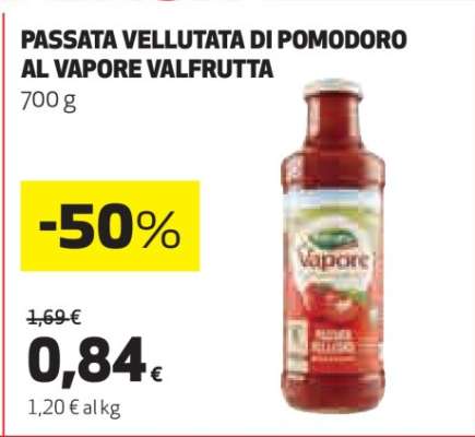 PASSATA VELLUTATA DI POMODORO AL VAPORE VALFRUTTA