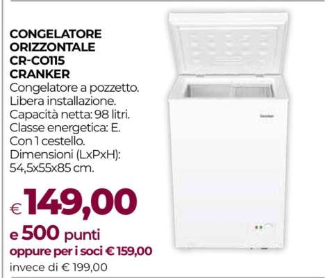 CONGELATORE ORIZZONTALE CR-C0115 CRANKER