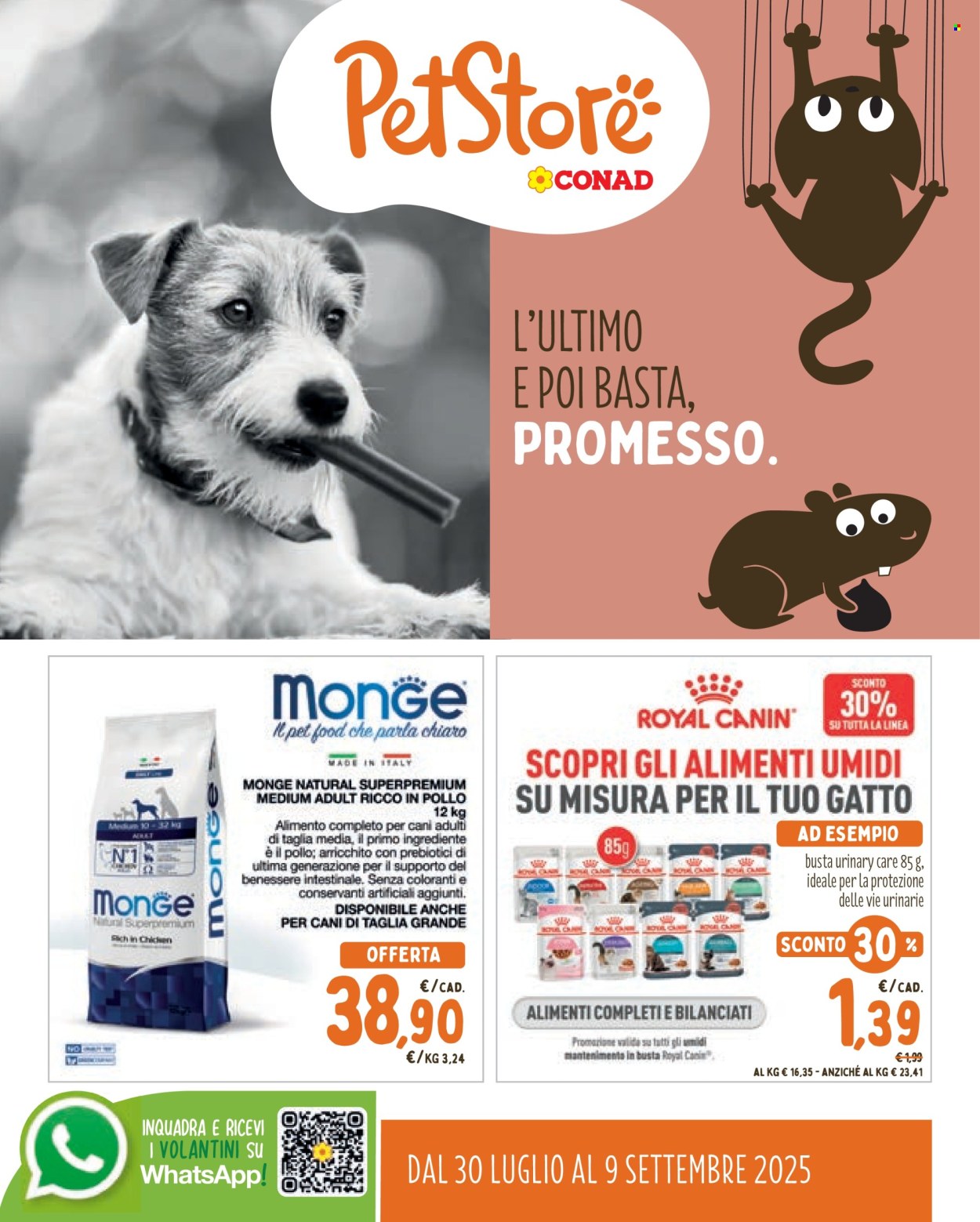 Volantino Pet Store Conad - 30/7/2025 - 9/9/2025. Pagina 1