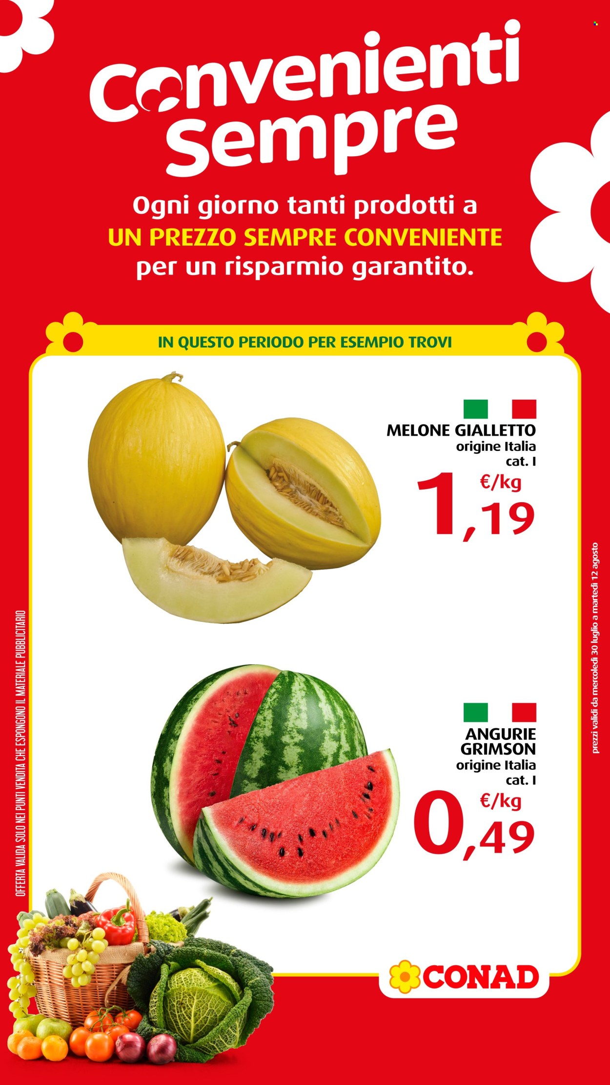 Volantino Conad - 29/7/2025 - 12/8/2025. Pagina 1