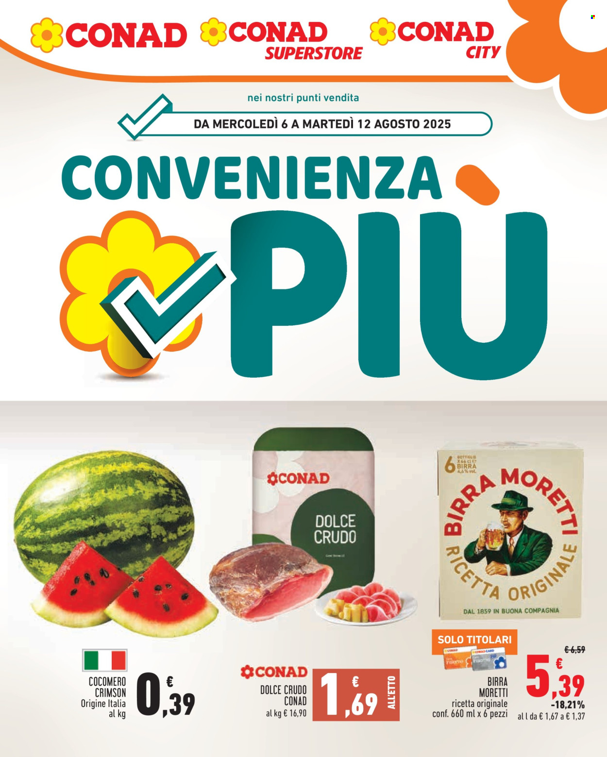 Volantino Conad - 6/8/2025 - 12/8/2025. Pagina 1