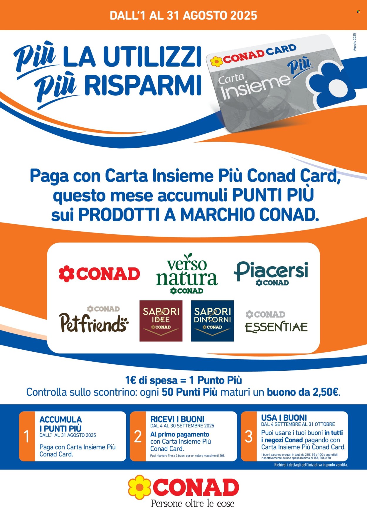Volantino Conad - 1/8/2025 - 31/8/2025. Pagina 1