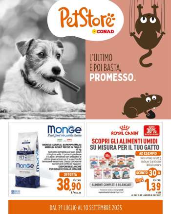 Volantino Pet Store Conad - 31/7/2025 - 10/9/2025.