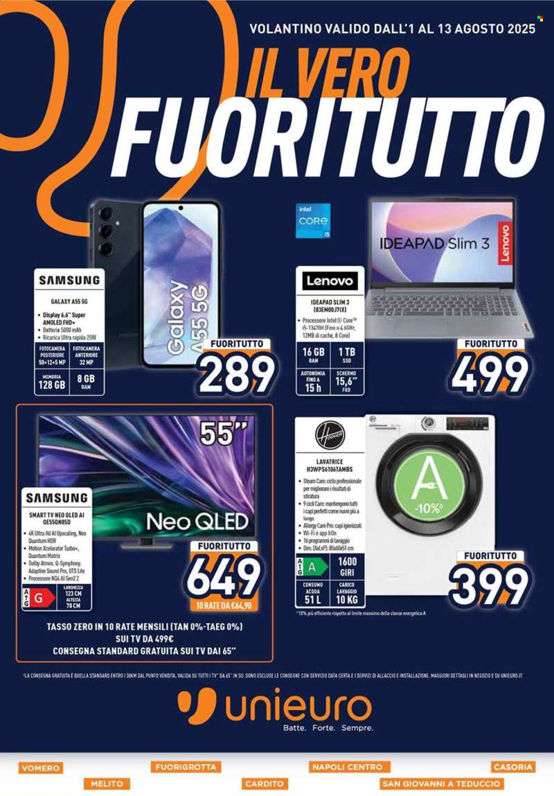 Volantino Unieuro - 1/8/2025 - 13/8/2025.