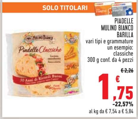 PIADELLE MULINO BIANCO BARILLA