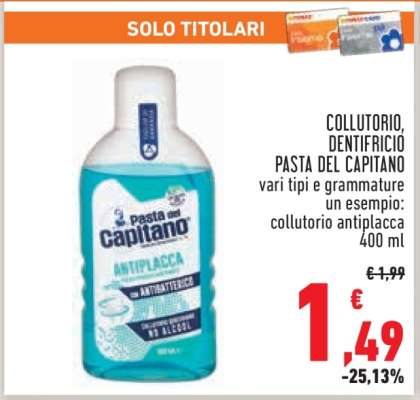 Collutorio, Dentifricio Pasta del Capitano