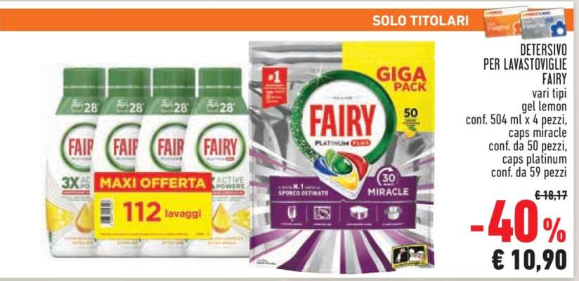 DETERSIVO PER LAVASTOVIGLIE FAIRY