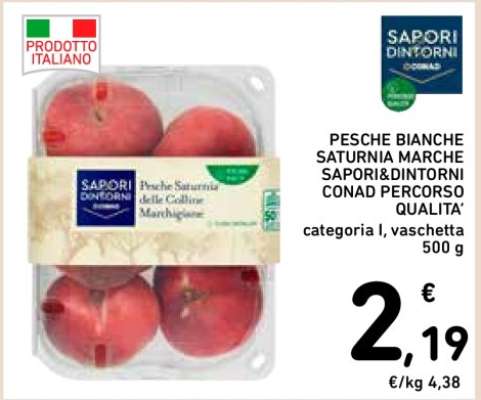 PESCHE BIANCHE SATURNIA MARCHE SAPORI&DINTORNI CONAD PERCORSO QUALITA'