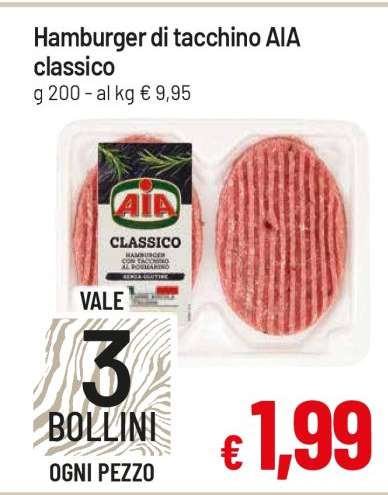 Hamburger di tacchino AIA classico