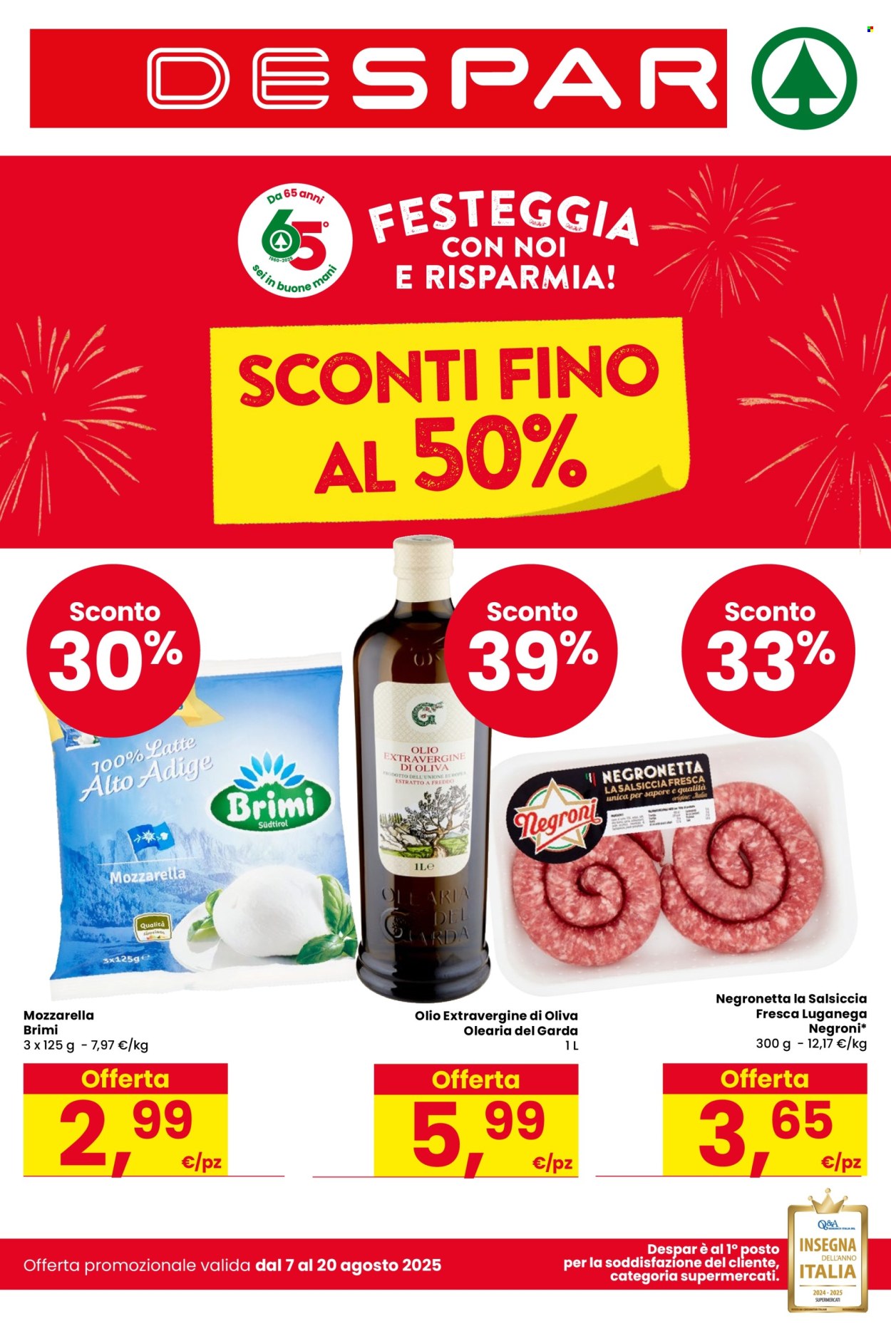 Volantino Despar - 7/8/2025 - 20/8/2025. Pagina 1