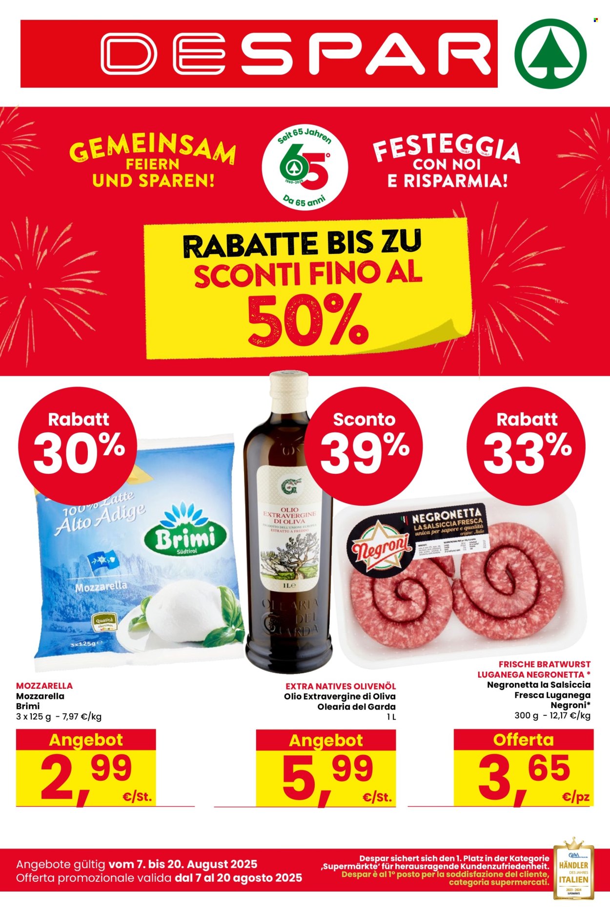 Volantino Despar - 7/8/2025 - 20/8/2025. Pagina 1