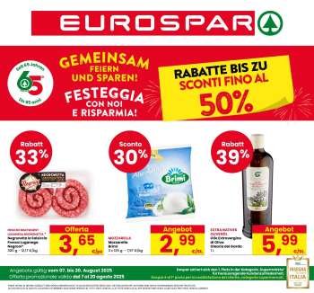 Volantino Eurospar - 7/8/2025 - 20/8/2025.