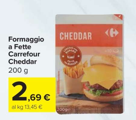 Formaggio a Fette Carrefour Cheddar