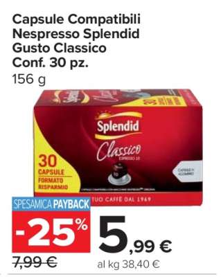 Capsule Compatibili Nespresso Splendid Gusto Classico Conf. 30 pz.