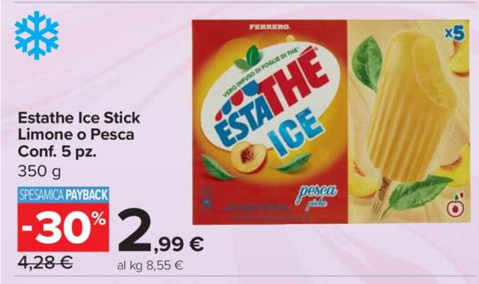 Estathe Ice Stick Limone o Pesca Conf. 5 pz.