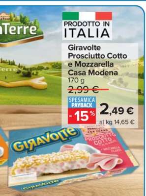 Giravolte Prosciutto Cotto e Mozzarella Casa Modena