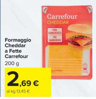 Formaggio Cheddar a Fette Carrefour