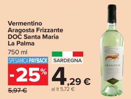 Vermentino Aragosta Frizzante DOC Santa Maria La Palma