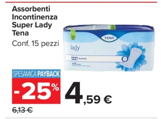 Assorbenti Incontinenza Super Lady Tena