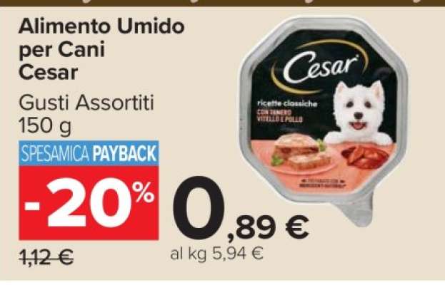 Alimento umido per cani Cesar