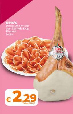 KING'S Prosciutto crudo San Daniele Dop 16 mesi
