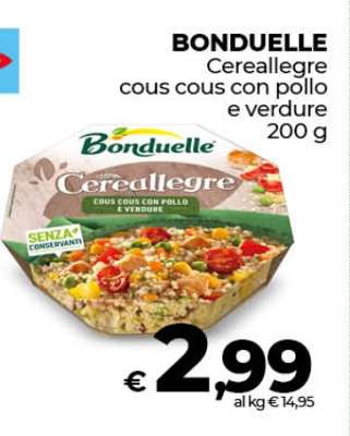 BONDUELLE CEREALLEGRE COUS COUS CON POLLO E VERDURE