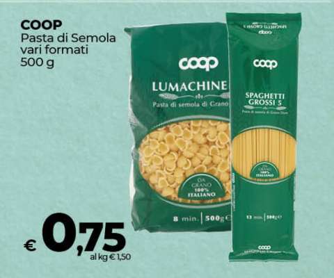 COOP Pasta di Semola vari formati
