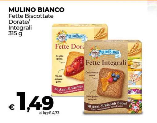 MULINO BIANCO Fette biscottate Dorate/Integrali