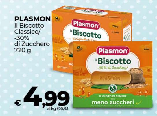 PLASMON Il Biscotto Classico/-30% di Zucchero 720 g